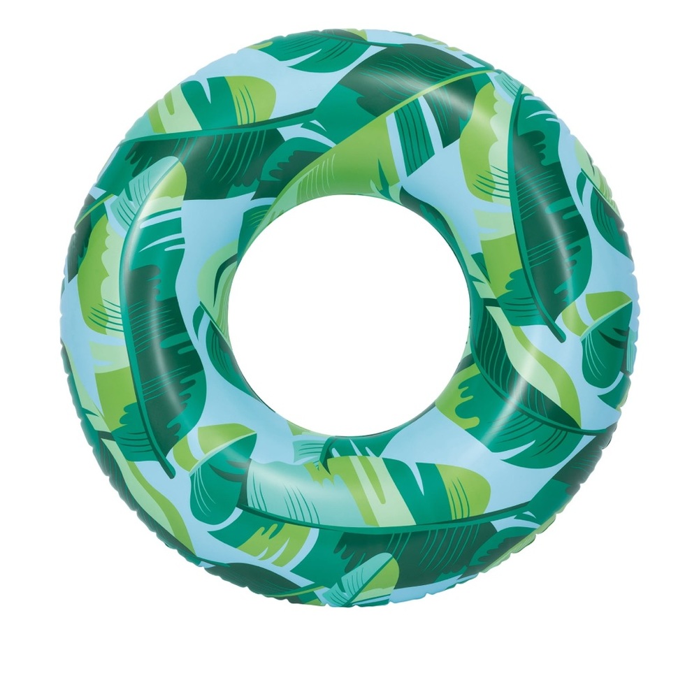 Blue Tropical Inflatable Swim Tube Pool Float, For Kids & Adults, Age 9 & up